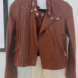 Iro distressed brown leather jacket